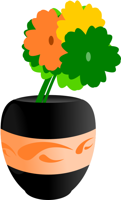 28 Collection Of Flower Vase Clipart Png - Flower Vase Vector Png (566x800), Png Download
