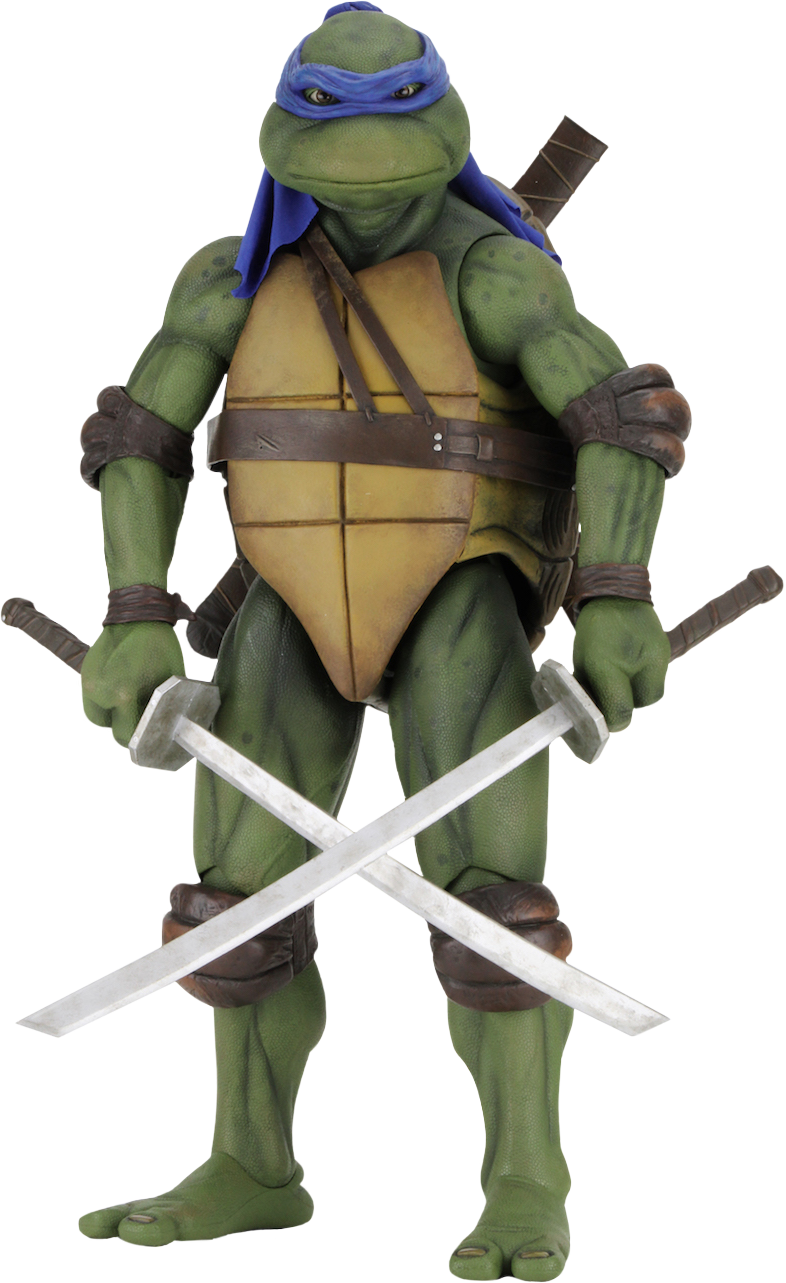 Teenage Mutant Ninja Turtles - Tmnt 1990 Turtles Movie Leonardo 1:4 Scale Action Figure (786x1283), Png Download