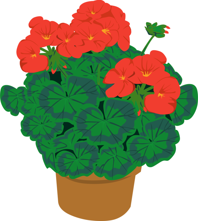 Geranium In Pot Svg Clip Arts 534 X 595 Px (534x595), Png Download