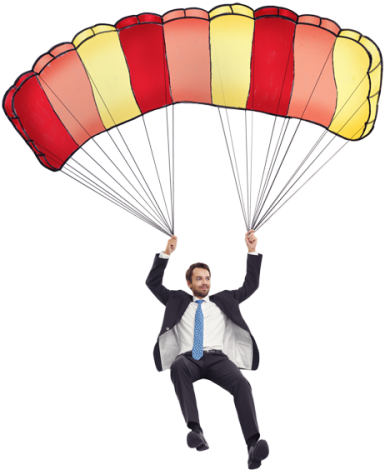Parachute Man Png Clip Free - Man With Parachute Png (420x500), Png Download