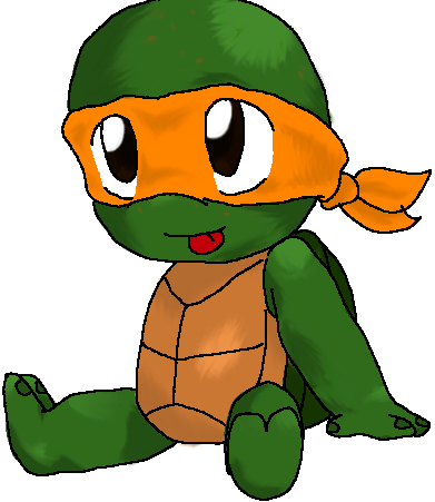Ninja Turtles Clipart Pinterest - Ninja Turtles Baby Mikey (391x451), Png Download
