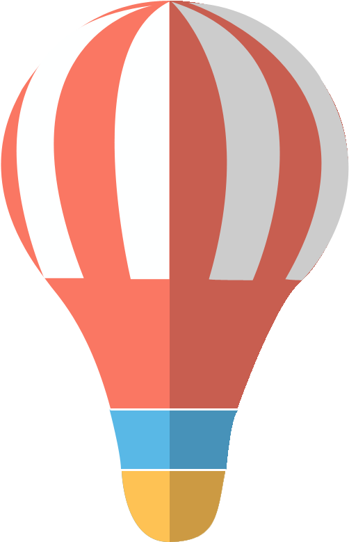 Hot Air Balloon Flat Design - Globo Aerostatico Png Logo (1475x1527), Png Download