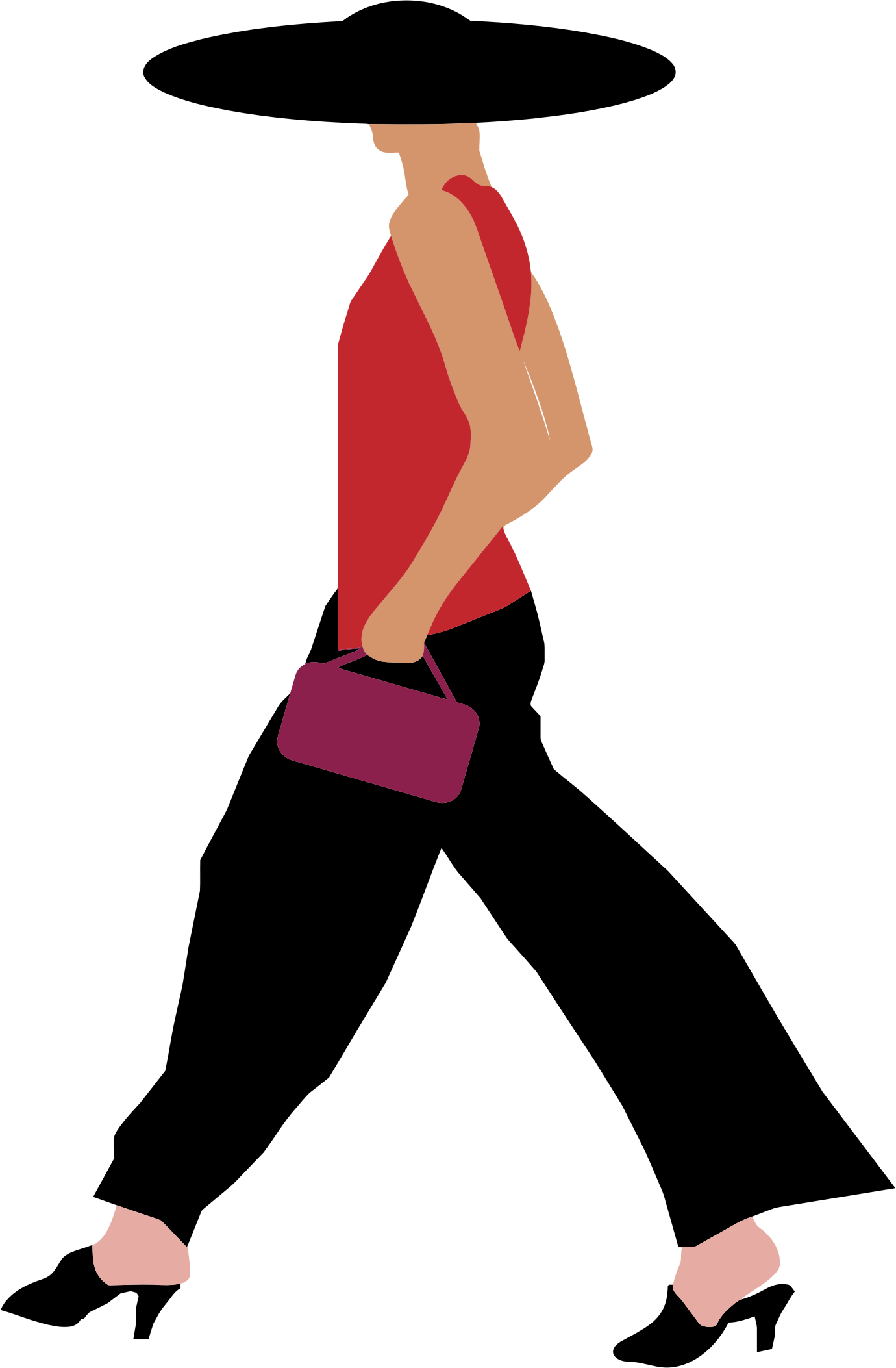 Fashion Clipart Png Transparent - Clipart Person Walking Png (1380x2106), Png Download