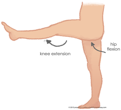 Flexion Of Hip And Knee 6 - Knee (411x375), Png Download