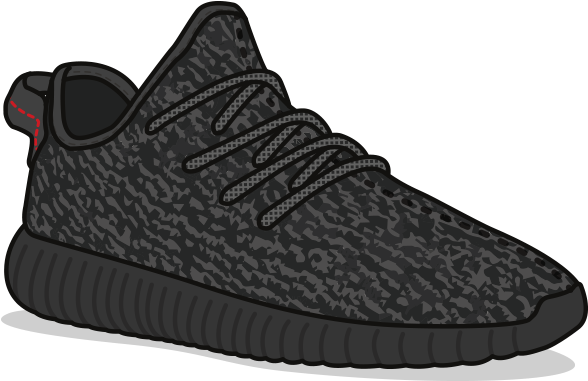 Yeezy 350 - Pirate Black - Yeezy Pirate Black Cartoon (677x403), Png Download