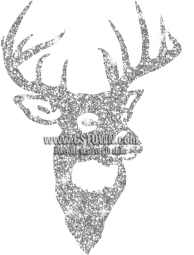 Sparkle Glitter White Elk Hotfix Transfer Design - Sketch (450x450), Png Download