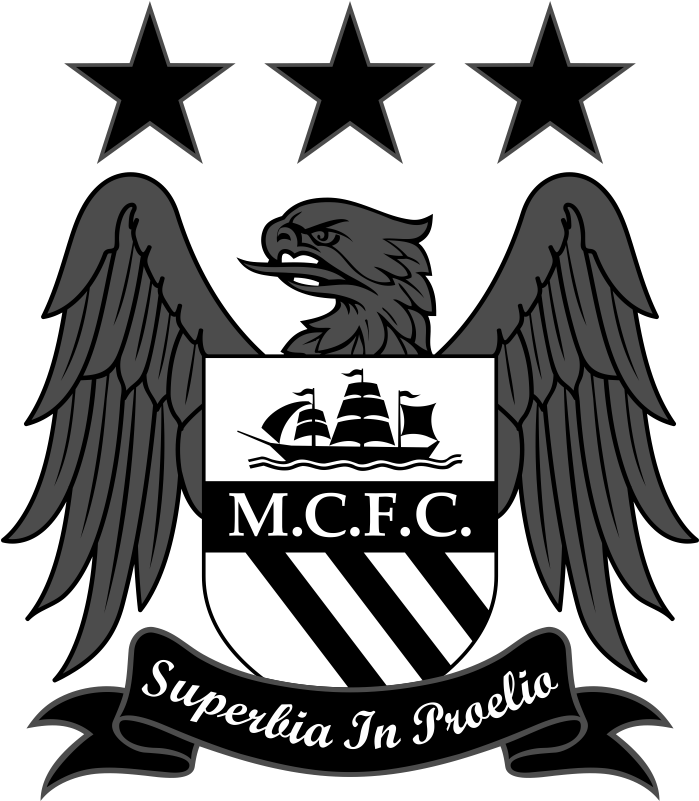 2012 - Manchester City Logo Black And White Png (800x800), Png Download