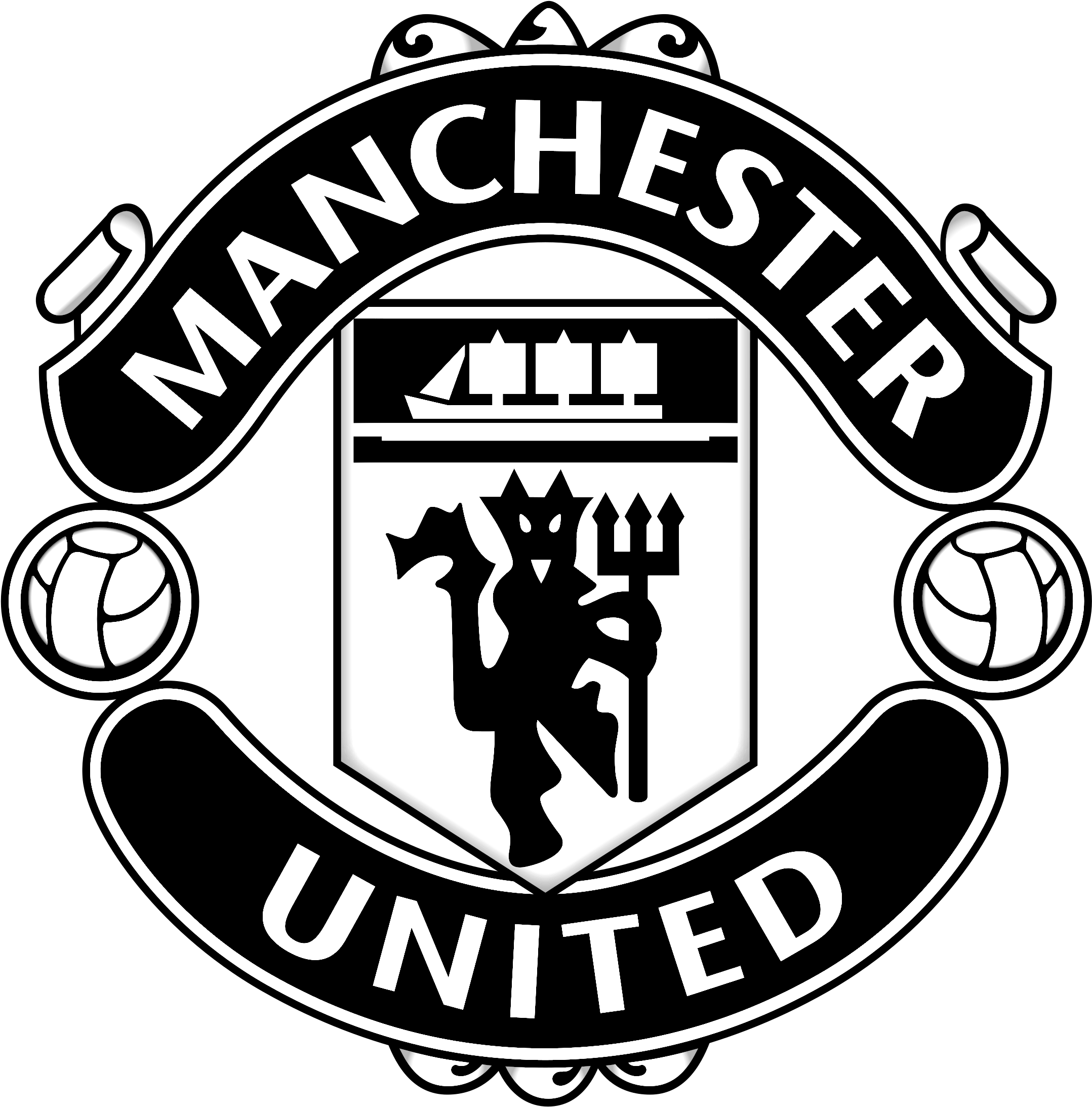 Manchester City Supporters Club Of Philadelphia Shared - Manchester United Logo Black And White Vector (2400x2429), Png Download