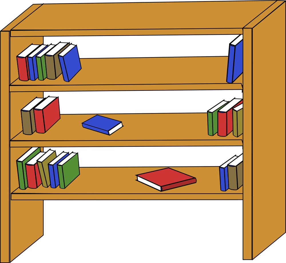 Furniture Library Shelves Books Clip Art At Clkercom - Shelf Clipart (680x680), Png Download
