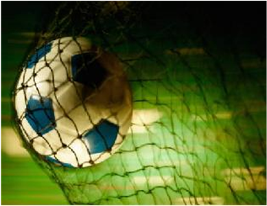 Goal - Soccer Ball In Net (500x300), Png Download