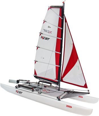 Mobile Sailing Catamaran <br /> Weighing Just - X Cat Sail (400x441), Png Download