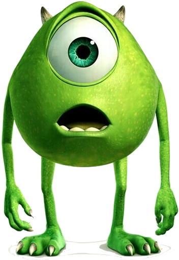 Mike Can't Believe His Eye - Green Thing Off Monsters Inc (491x545), Png Download