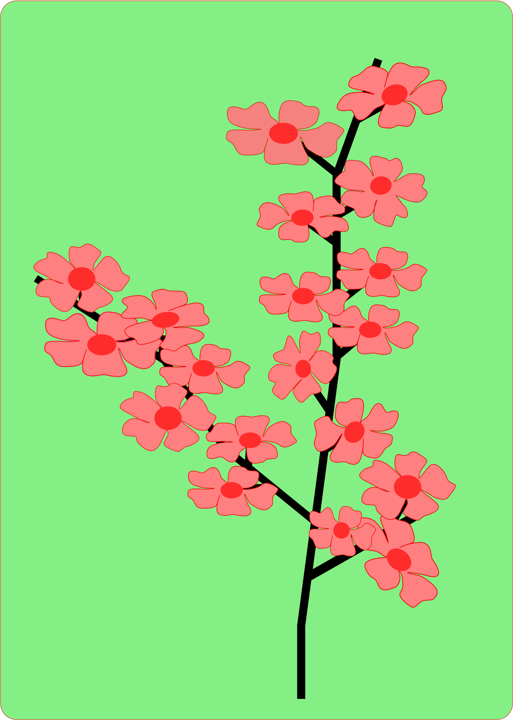 Download Sakura Flower Vector Clipart Cherry Blossom - Sakura Flower Vector (900x1273), Png Download