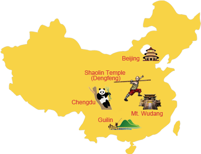 Kung Fu China Map (415x318), Png Download