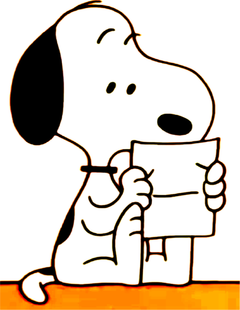 Snoopy Desenho Png - Snoopy Con Una Carta (786x1016), Png Download