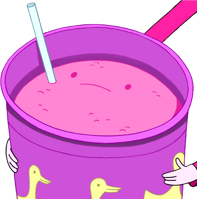 Pink Milkshake - Adventure Time Drink Gif (847x838), Png Download