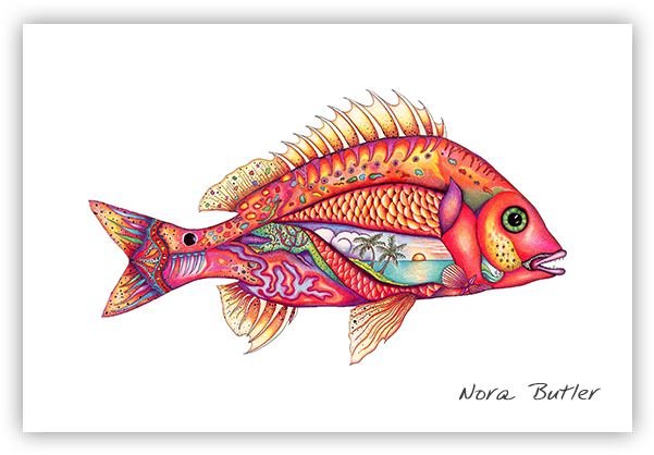 Fantasy Fish Prints By Nora Butler - Fish (600x600), Png Download