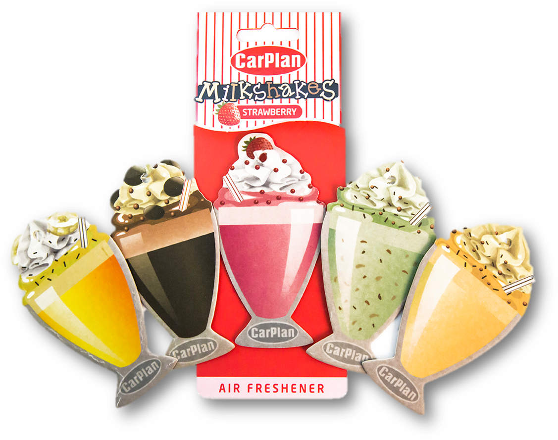 Mmc001 - Carplan Milkshake Carded Air Freshener - Strawberry (1186x941), Png Download