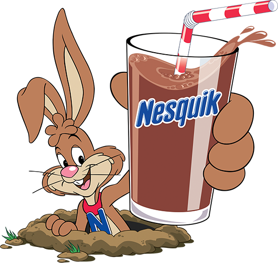 Nesquik - Nestle Chocolate Milk Bunny (554x524), Png Download
