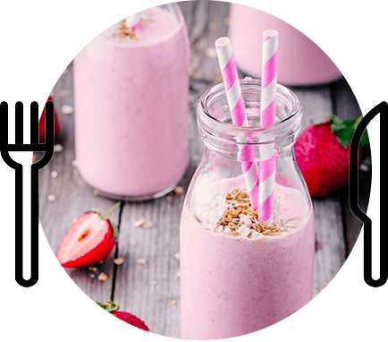 Strawberry Oats Milkshake - Milkshake (434x382), Png Download