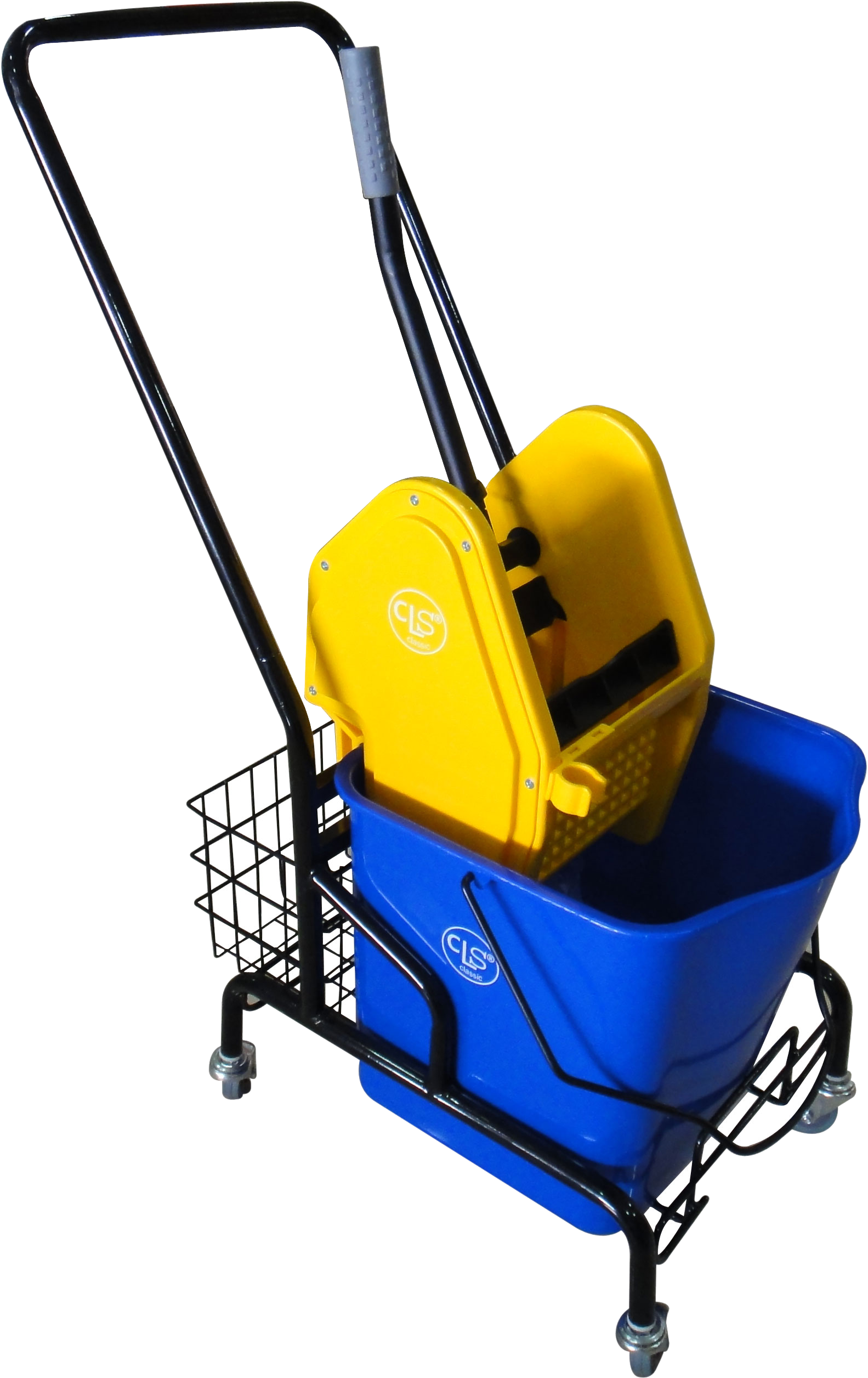 Single Mop Bucket C/w Wringer Downpress & Trolley 25l - Mop Bucket On Trolley Png (1736x2608), Png Download
