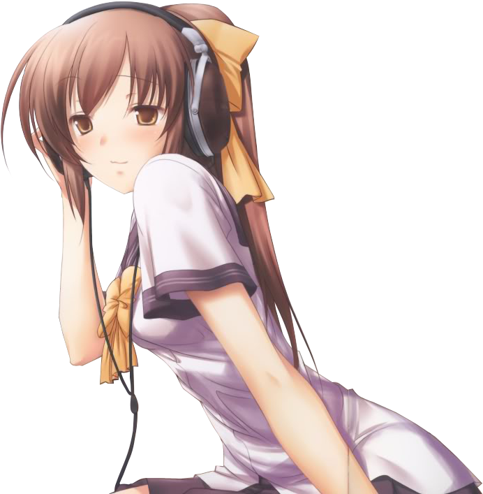 Girl In Headphones Colouring Pages - Anime (1023x712), Png Download