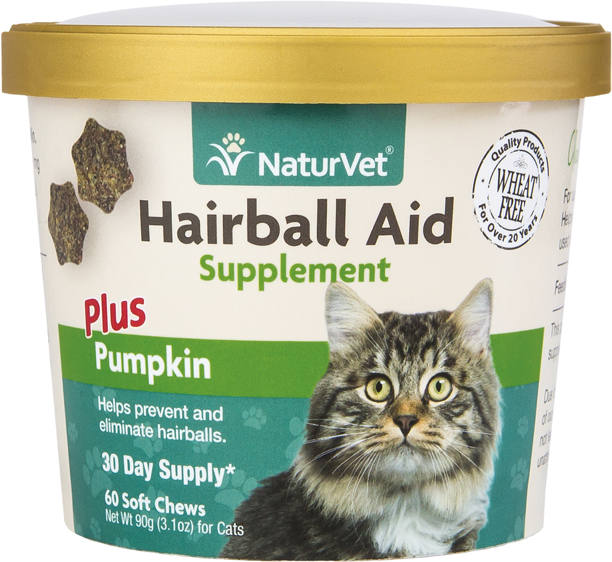 Naturvet®hairball Aid Plus Pumpkin Cat Soft Chew - Naturvet Hairball Aid Plus Pumpkin Soft Chews (1502x1500), Png Download