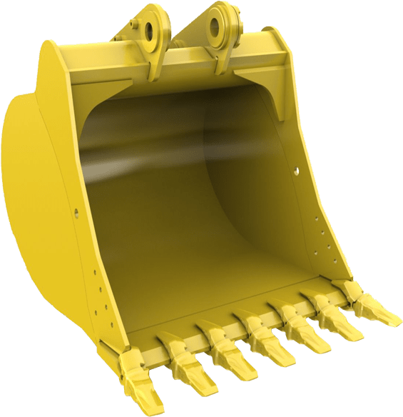 Yellow Bucket Transparent Background Image - Bucket Caterpillar (600x600), Png Download