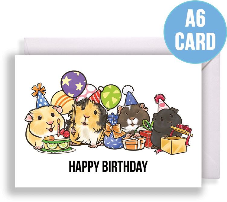 Guinea Pig Party Birthday Card - Made You Happier Than Seeing (801x801), Png Download