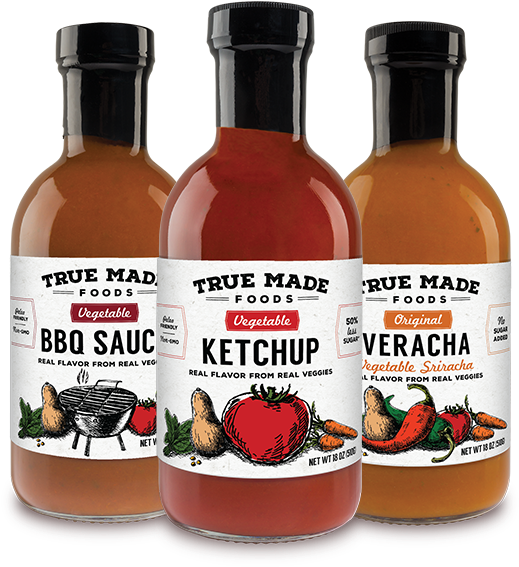 Larger / More Photos - True Made Foods Vegetable Ketchup - 17.4 Oz Bottle (600x600), Png Download