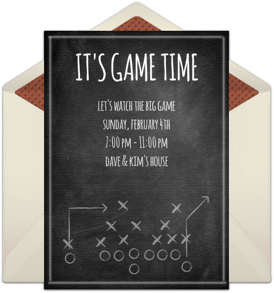 Chalkboard Football Plays Online Invitation - Chalkboard Football Plays (650x650), Png Download