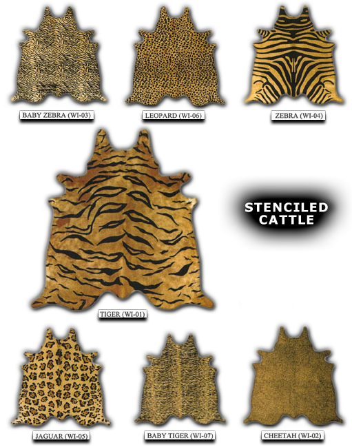 Stenciled Cattle Available In Baby Zebra, Leopard, - Tiger Skin Rug (511x649), Png Download
