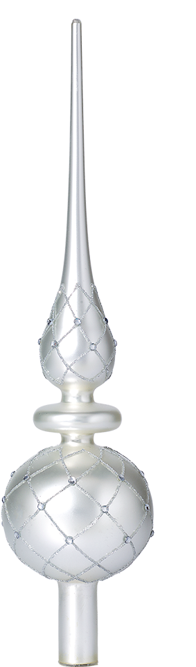 Tree Top Lace Silver Matt With Mesh Pattern, 36cm - Christmas Tree (1000x1000), Png Download