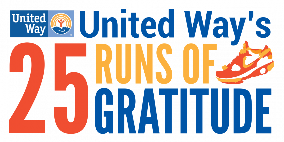 25 Runs Of Gratitude - United Way (1200x600), Png Download