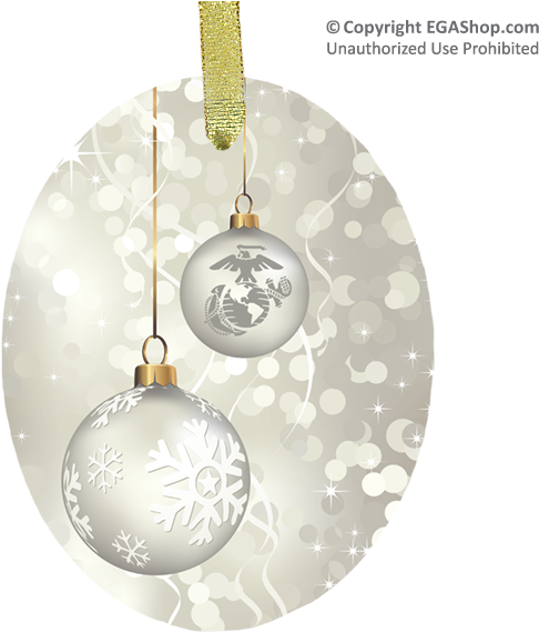 Features The Ega Shop's Silver Holiday Design With - Us Marines (600x600), Png Download