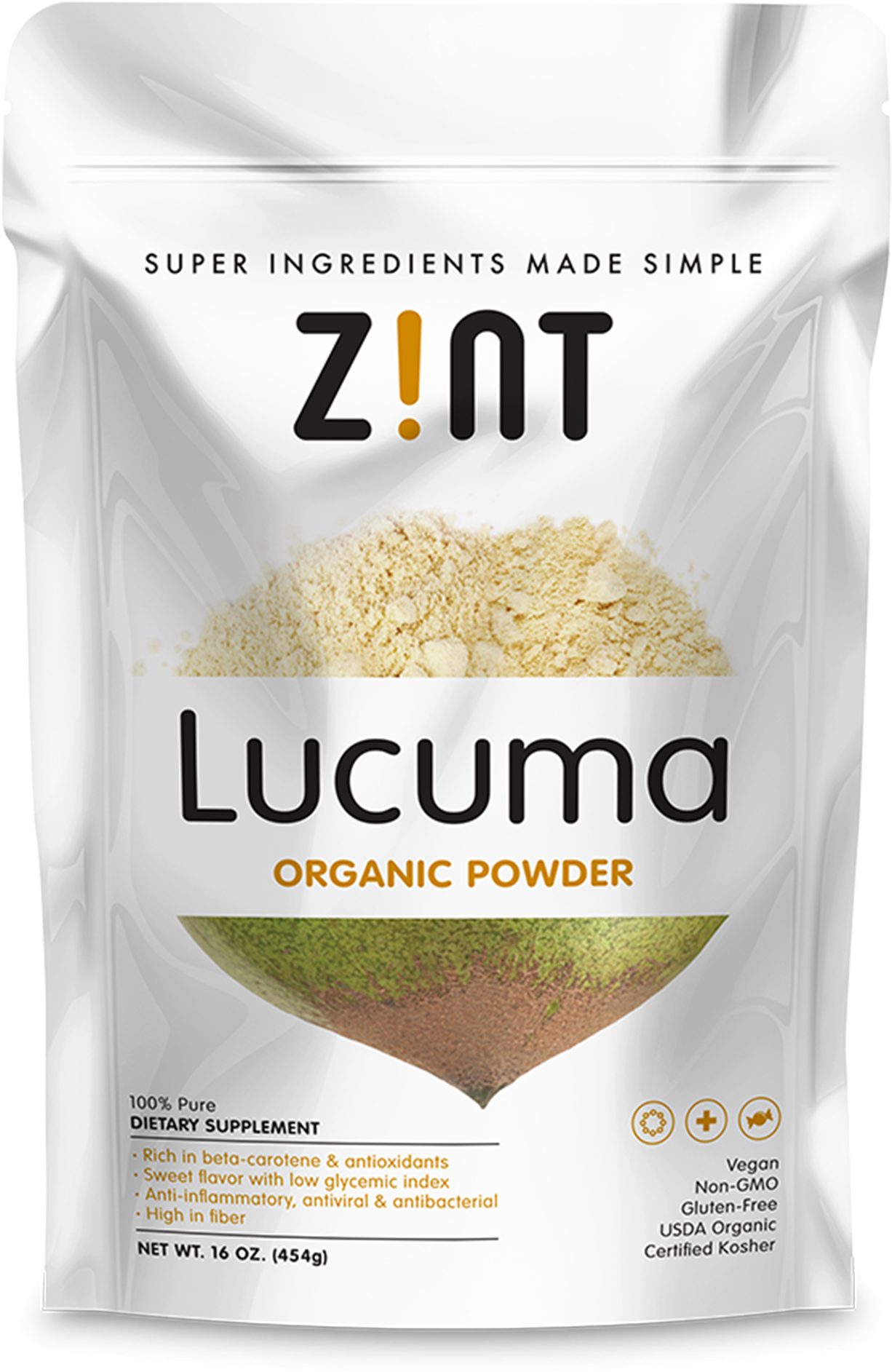 Lucuma Powder - Zint - Lucuma Organic Powder - 16 Oz. (1500x1950), Png Download