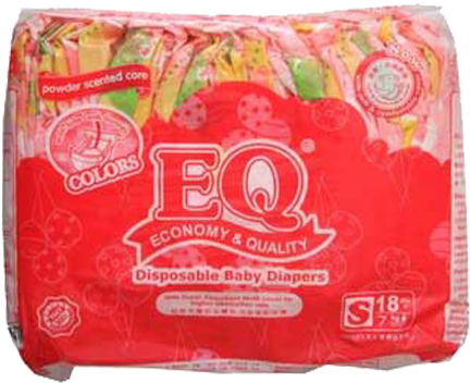 Eq Disposable Baby Diapers Colors Small 18s Eq Disposable - Eq Diaper (600x600), Png Download