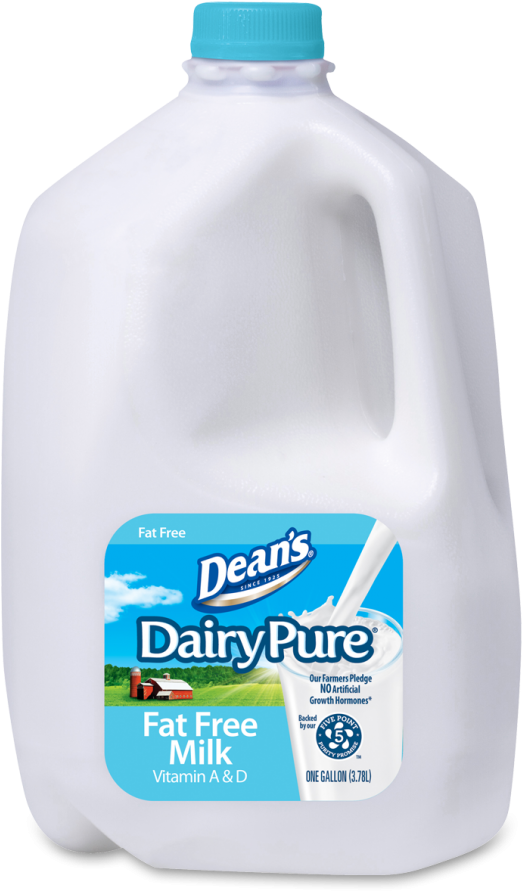 Dean's Dairypure Fat Free Milk - Dairy Pure 2 Milk (547x900), Png Download