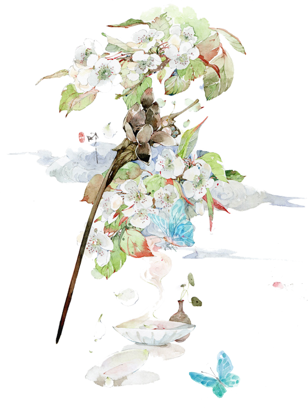 Report Abuse - Watercolor Painting (1024x1355), Png Download