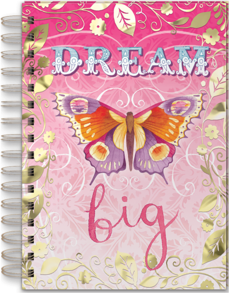 Dream Big Butterfly Spiral Bound Journal (600x600), Png Download