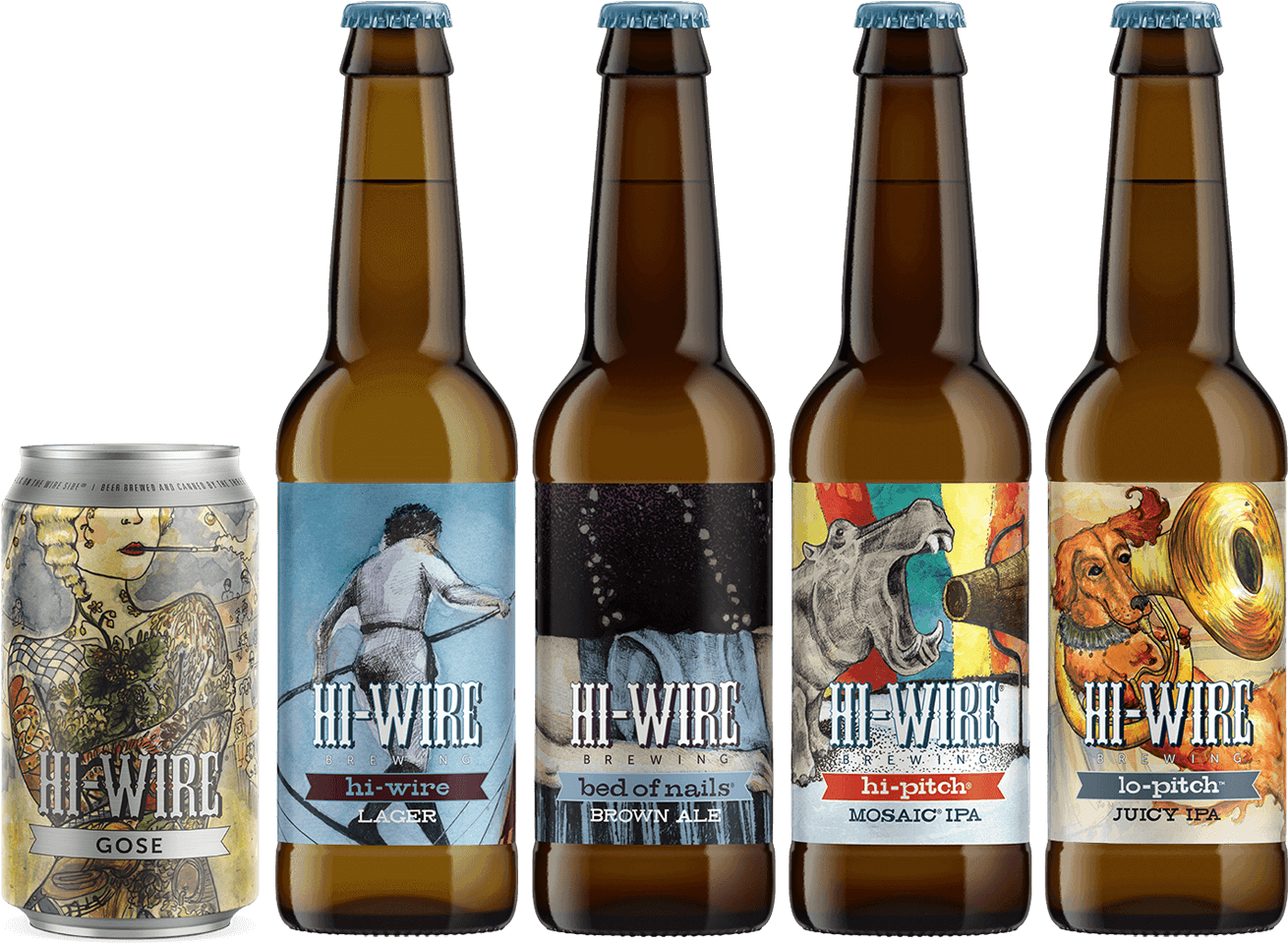 Hiwire 5flagshipbeers-slider - Beer Bottle (2450x1239), Png Download