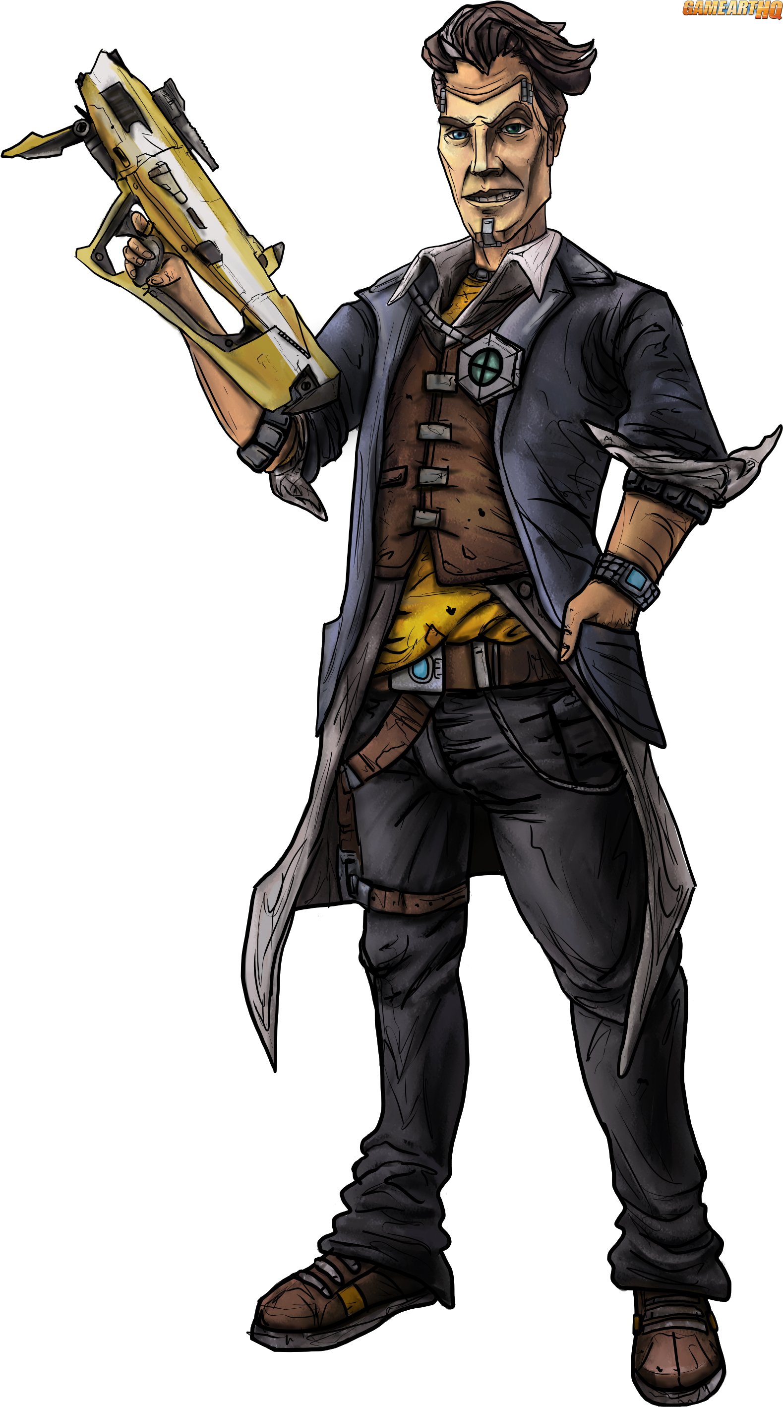 Handsome Jack From Borderlands 2 Drawn For The Game (1620x2865), Png Download