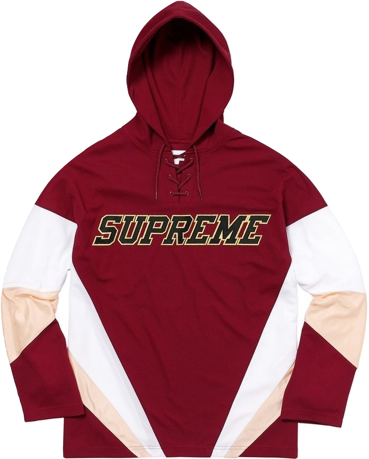 Supreme Hooded Hockey Jersey - Supreme Hooded Hockey Jersey Burgundy (927x927), Png Download
