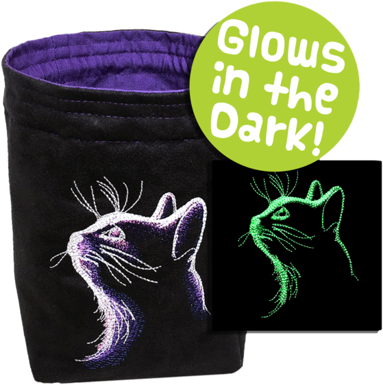 Dice Bag - Dark Cat - Glow In The Dark Dice (580x580), Png Download