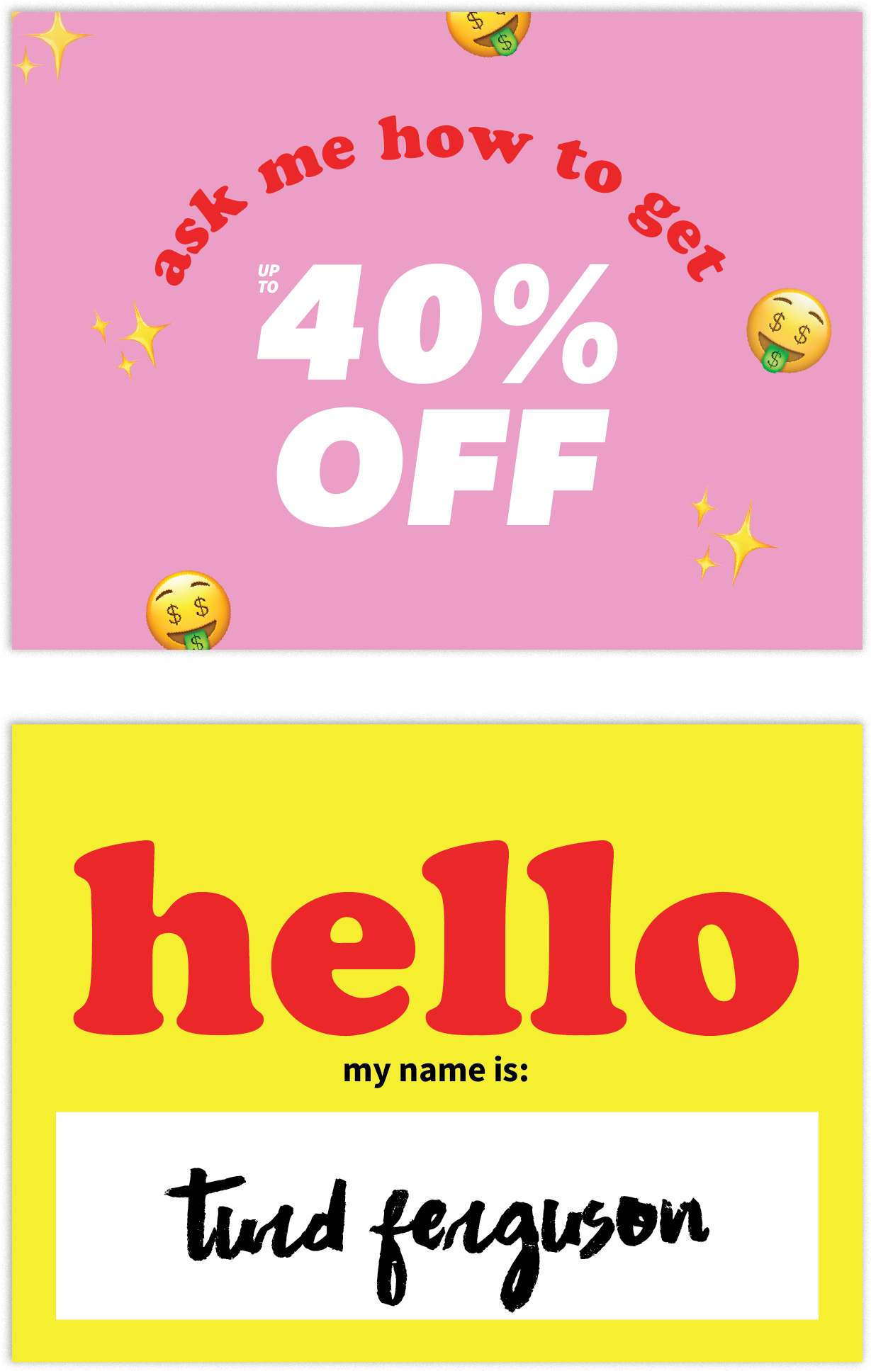Sale Ad Employee Name Tags - Poster (1586x2247), Png Download