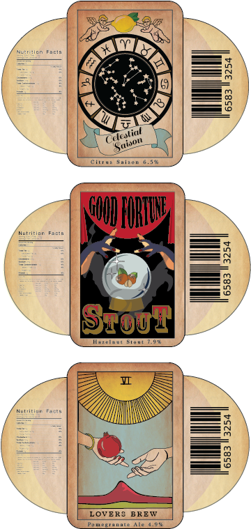 I Made Beer Labels For Mystic Brewhouse That Feature - Circle (612x792), Png Download