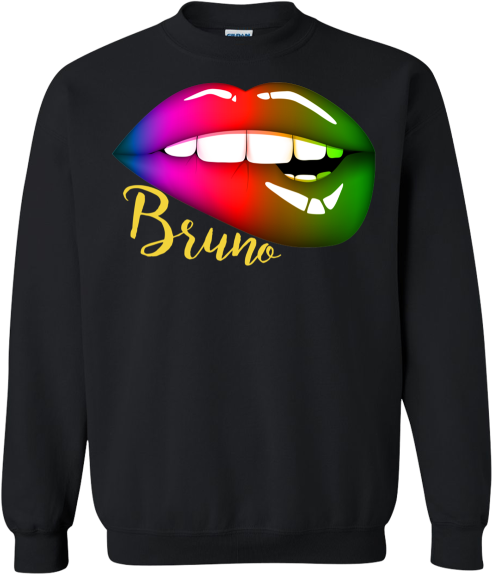 Love Heart Bruno Magic Lip Biting Sweatshirt - T-shirt (1155x1155), Png Download