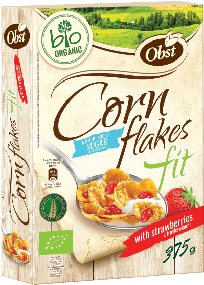 Organic Corn Flakes Fit With Strawberries - Grains Group By Megan Borgert-spaniol (600x650), Png Download