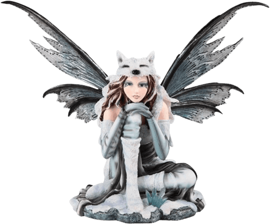 Arctic Wolf Fairy Statue - Nemesis Now Fairy Lore (555x555), Png Download