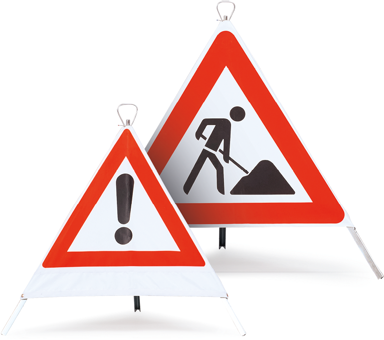 Triosign Folding Signs - Work On Road (917x917), Png Download